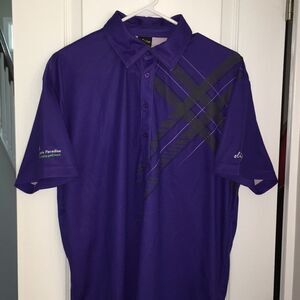 Purple Geo Sligo Hackers Paradise golf polo shirt